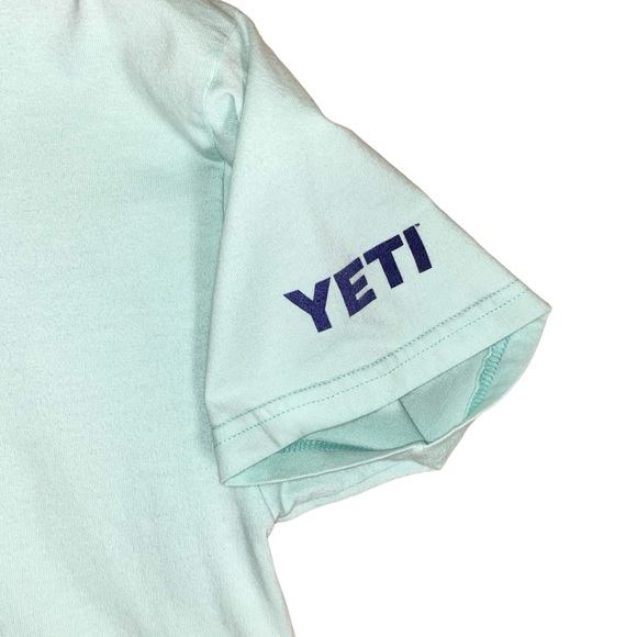 Yeti Y2K Blue Crewneck Bear & Man Drinking Beer Short Sleeve Graphic T-Shirt - Picture 4 of 6